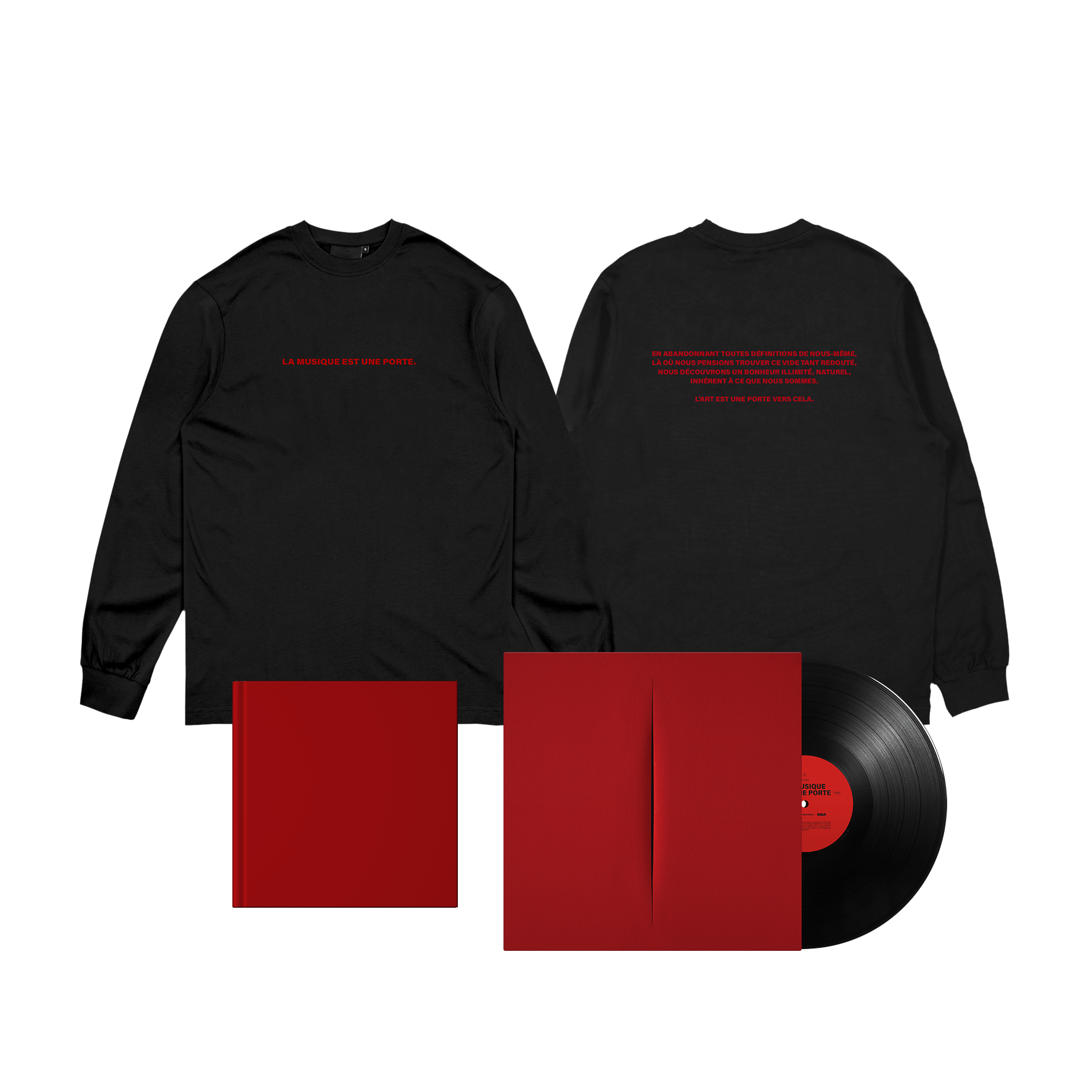 Vinyle « La musique est une porte » + Livre + T-shirt manches longues